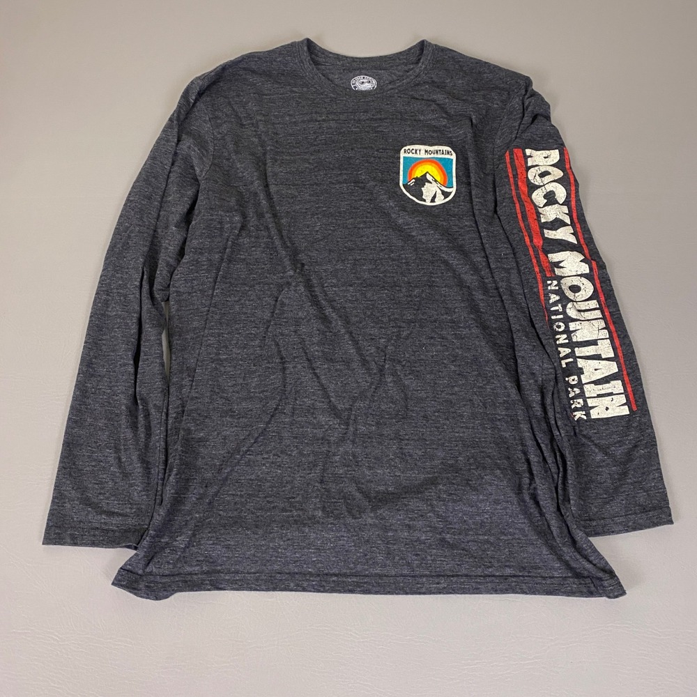 Rocky Mountain National Park T-Shirt Long Sleeve Womens XL Gray The Duck Company